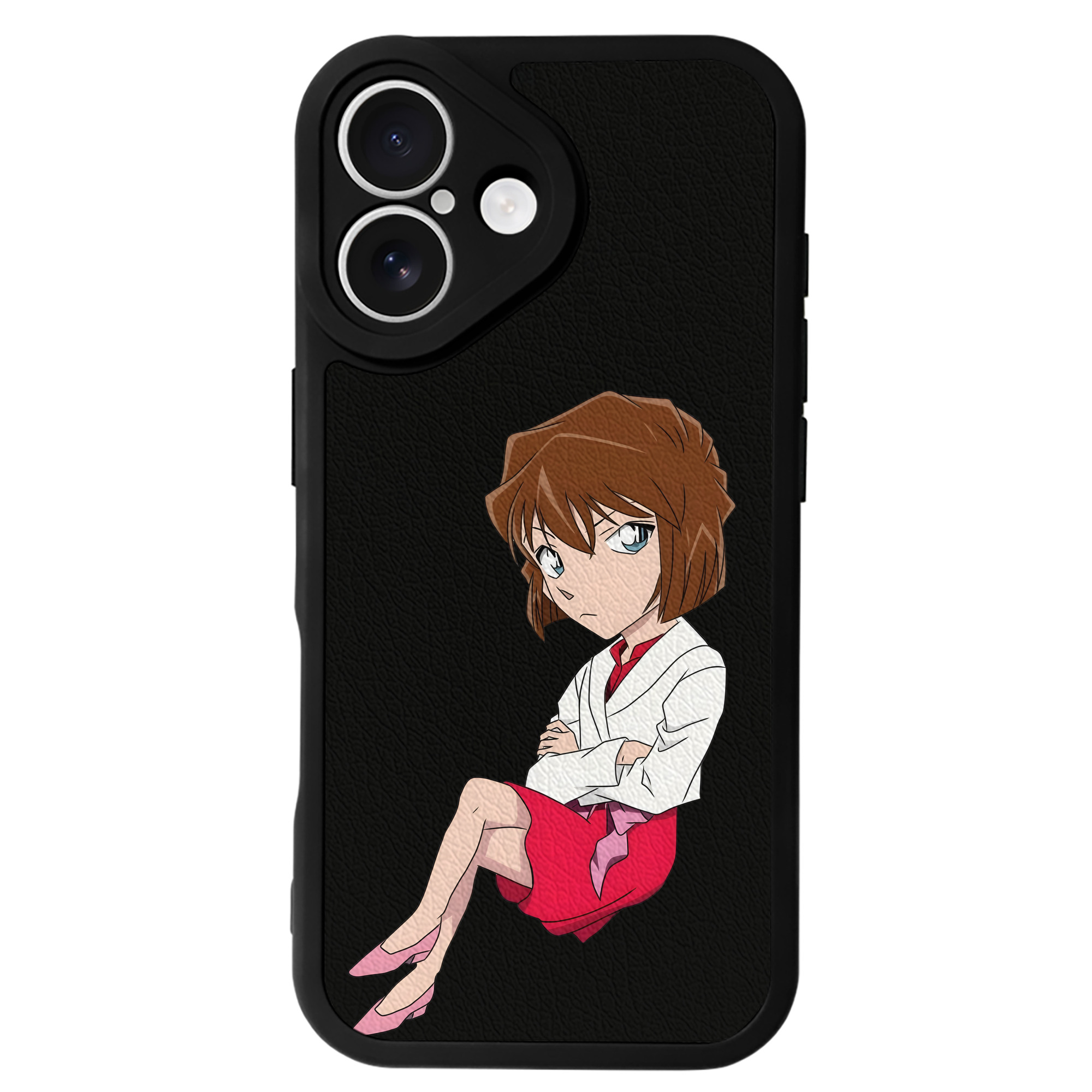 （画像用） 名探偵コナン 灰原 哀 はいばら あい Detective Conan Anita Hailey、Vi Graythorn Haibara Ai 【iPhone 16シリーズ対応】シリコンスマホケース（レザー調） 材質：シリコン